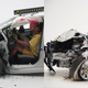 The 2013 Kia Rio (left0versus the 2018 Kia Rio (right) after a driver-side small overlap frontal test, in which it went from “Marginal” then to “Good” in 2018. Where that mainly shows is in the intrusion on the driver’s legs.